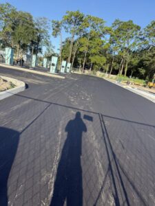 Fresh asphalt parking lot paving Jacksonville FL