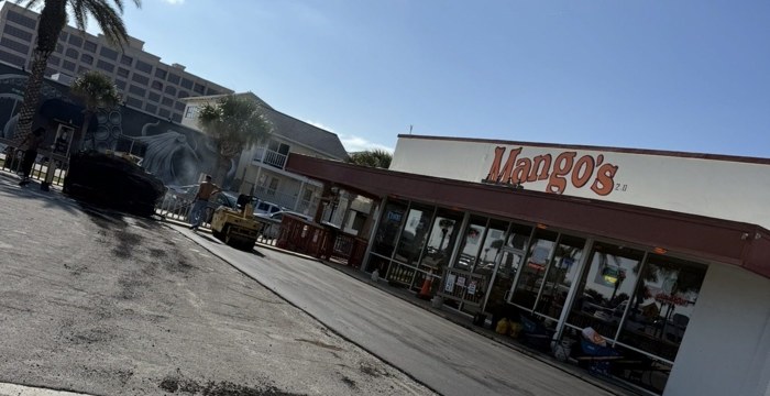 Newly paved commercial parking lot at storefront Jacksonville